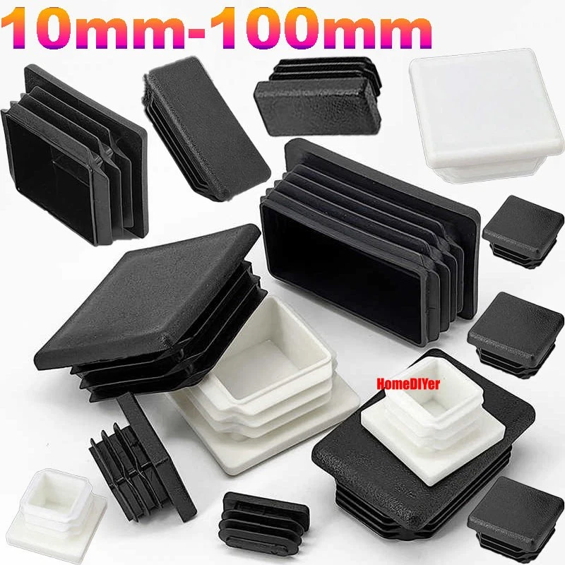 HOMEDIYER Lamellenstopfen Vierkantrohr Kunststoff Endkappen Rohrstopfe Quadrat Abdeckkappe