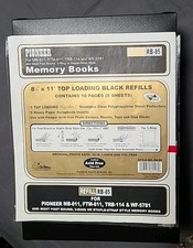 Pioneer Black Memory Book Refill 10 Pages 5 Sheets RB-85 Top Loading