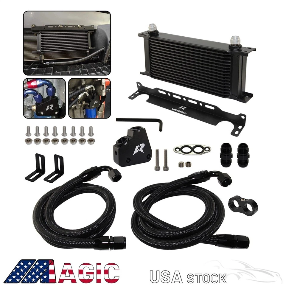 Kit de enfriador de aceite de aluminio de 16 filas para LS1 LS2 LS3 LS6 LS7 LS9 Corvette C5 C6 C7 Foto 2 de 4