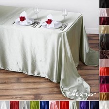 10 pcs 90x132" RECTANGLE Satin TABLECLOTHS Wedding Party Special Event Linens