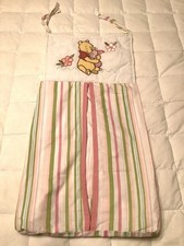 VTG Winnie the Pooh Piglet Disney Hanging Diaper Holder Stacker Pink Striped