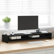 Image of Monitor Stand Black Oak 100x24x13 cm Engineered Wood vidaXL