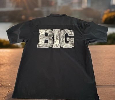 Notorious B.I.G. Button Up Black Work Shirt Biggie Smalls Brooklyn Mint Men 3XL