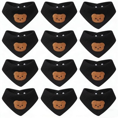 Muslin Cotton Baby Bibs, 12 Pack, Absorbent, Soft, Unisex, Snap Closure, One ...
