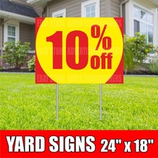 10 OFF Yard Sign with H-Stakes Lawn Sign Clearance Sale Big Discount Holiday