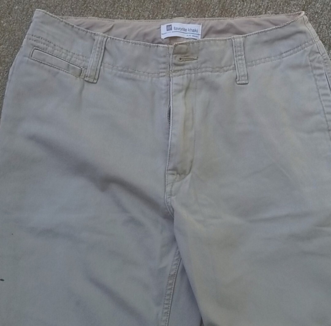 Gap Men's Khakis W32 L34 Flat Front EUC eBay