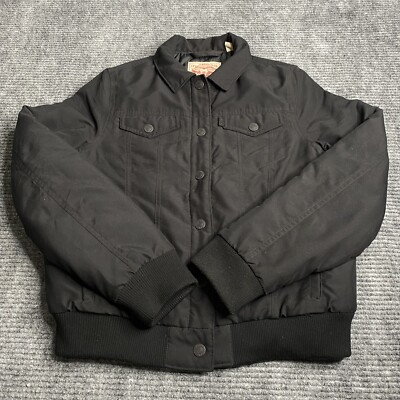 Levi's Trucker Bomber Jacket Thermore Thermal Diamond Lined Black