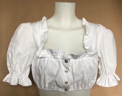 Dirndlbluse Burgi Hammerschmied Stehkragen weiß NEU