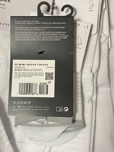 Calcetines de correr ligeros sin presentación Nike SPARK - estilo DA3589-100 - Imagen 6 de 7