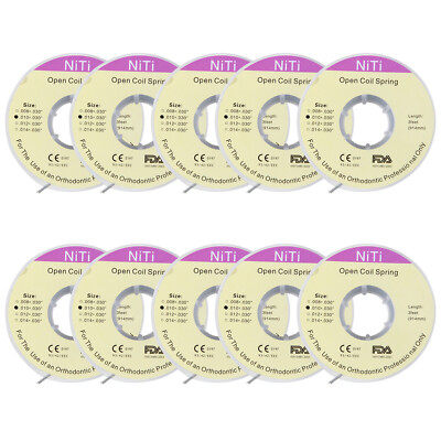 10x Dental Orthodontic Niti Open Coil Spring Spool Dia.010 *030 '' inch 914mm USA