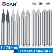 10x CNC 3 Kanten Pyramid Gravur Fr&auml;ser 3.175mm Schaft 20-90D Hartmetall HM