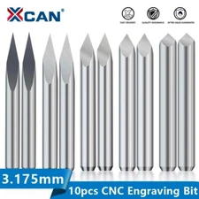 10pcs CNC 3 Edge Pyramid Engraving Bits 3.175mm Shank 20-90D Carbide End Mill (D