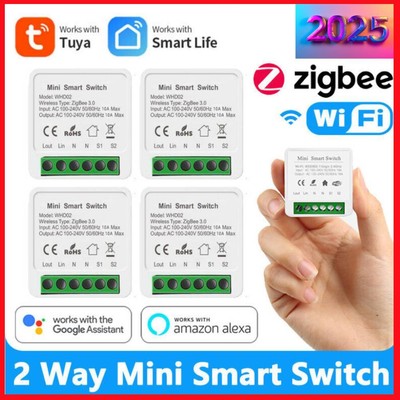 Tuya 16A MINI Wifi / Zigbee Smart Switch DIY 2-way Control Relay Timer Module~DE