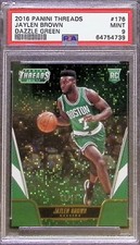 2016 Panini Threads #176 Jaylen Brown Dazzle Green Rookie RC PSA 9 #/15 POP 1