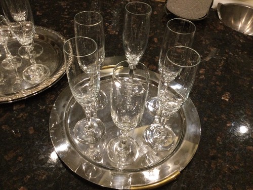 Vtg. American Stemware - "Sanibel" Pattern Crystal Water Goblets - Sets of 6 & 4 - Picture 5 of 19
