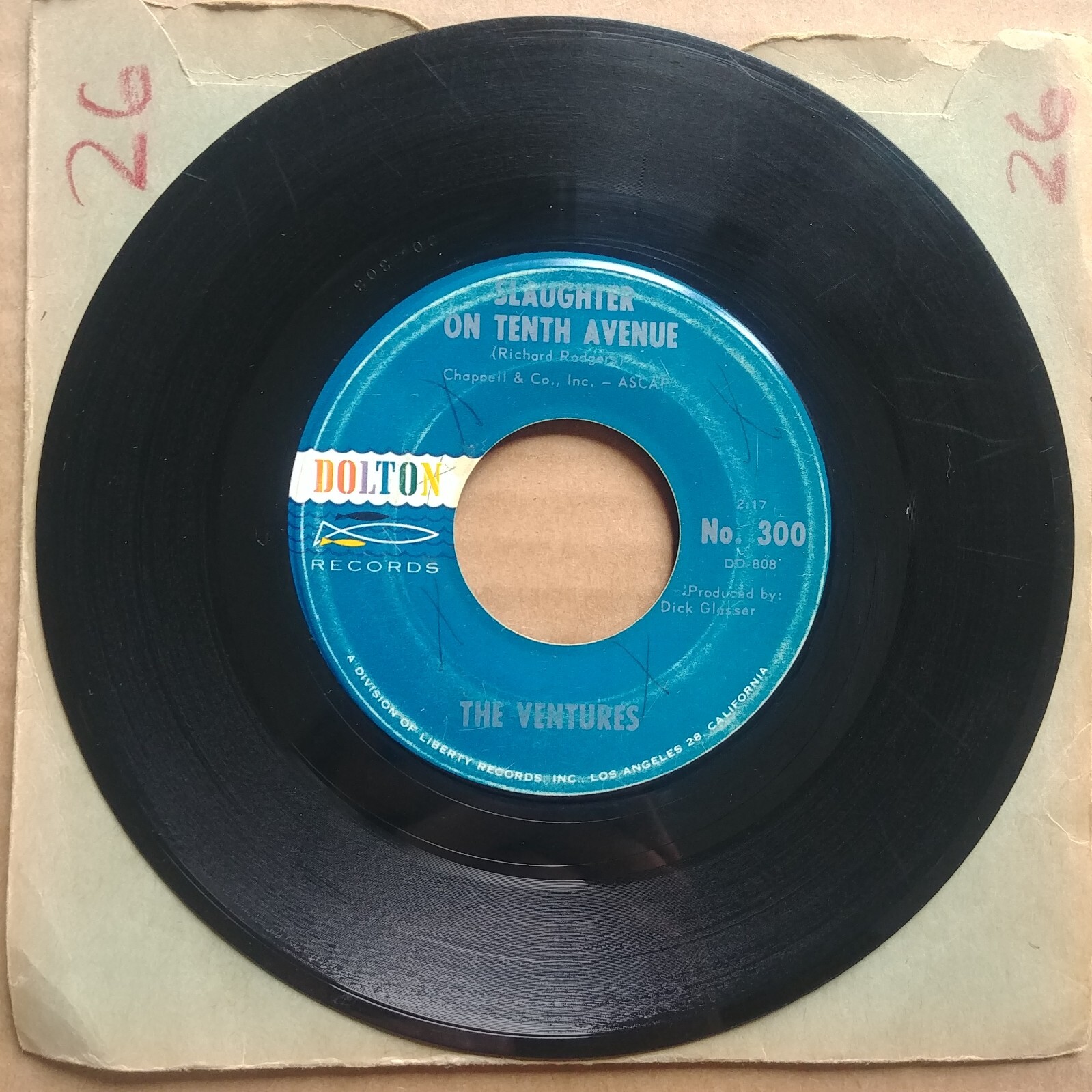 THE VENTURES Slaughter On Tenth Avenue 45 7" POP ROCK Record Vinyl