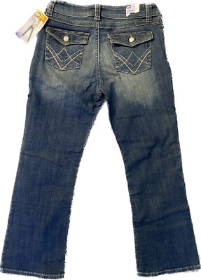 Women's Lee Sz 10P Slender Secret Boot Cut Stretch Flap Pocket Embroidered Jean