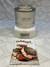Cuisinart Ice Cream Maker Machine 1.5 Quart Sorbet Frozen Yogurt Maker Booklet