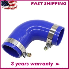 F04-6006 SILICONE RUBBER 90°Elbow Hose W/ Clamps For Peterbilt / Kenworth Paccar