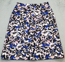 J.CREW A-Line Skirt Womens Size 8 Multicolor Floral Lined Flat Front Back Zipper