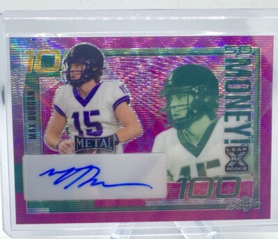 Max Duggan 2023 Leaf Metal So Money Pink Auto Autograph RC /5