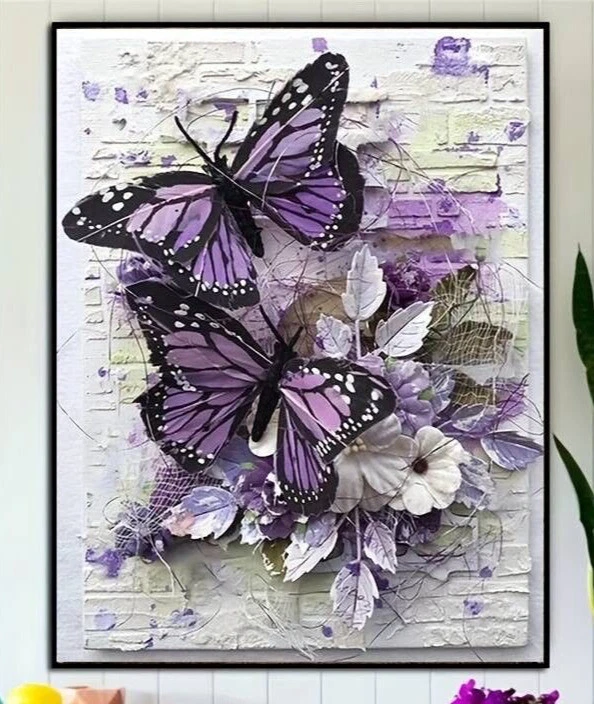 MARKENLOS 🦋 Diamond Painting DIY-Set Bild Schmetterling Steinchen kleben Diamant Malerei