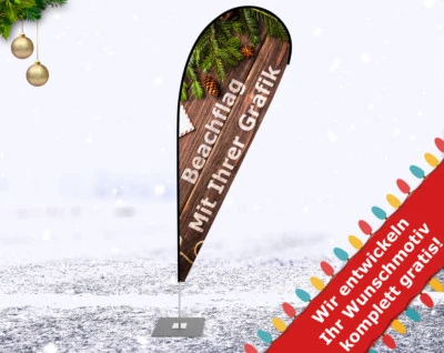 Premium Werbefahne - Outdoor Beachflag inkl. Druck, Mast und Grafik - ab 2,3m