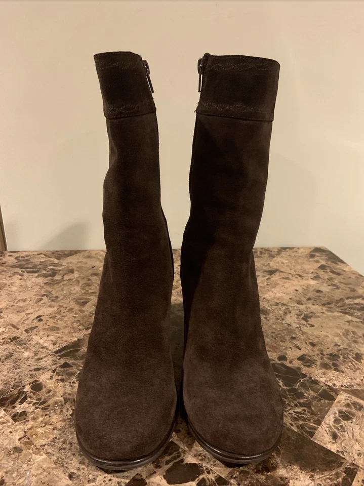 Gabriella Rocha Botas de Cuña Cuadradas de Cuero Marrón para Mujer Talla 9M [B6] Foto 2 de 4