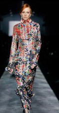 Givenchy NWT 2725. Pleated Multi-Colored Tiers Midi Runway Skirt Only One