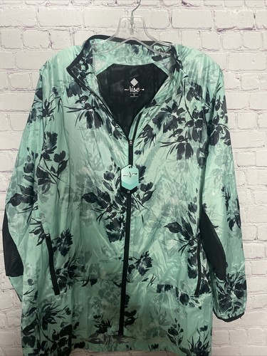NEW LuLaRoe Rise Collection Sz 1X Determined Zip Jacket Black & TEAL Floral - Picture 3 of 11