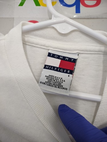 Tommy Hilfiger Shirt Boys 4 WHT Short Sleeve Graphic Block Tee Crew 90s USA VTG - Picture 13 of 13
