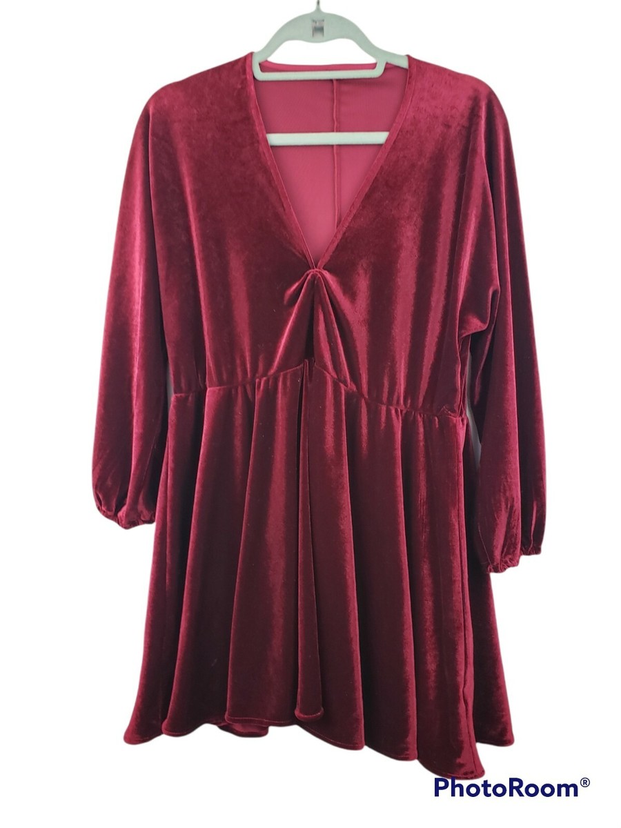 SHEIN Velour Christmas Dress Size LARGE - XL | eBay