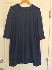 St John evening knit blue rhinestones embellished dress size 10
