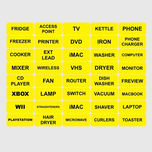 40 x Plug Organisation Labels / Extension Lead Plug Identification Vinyl Sticker - Picture 7 of 7