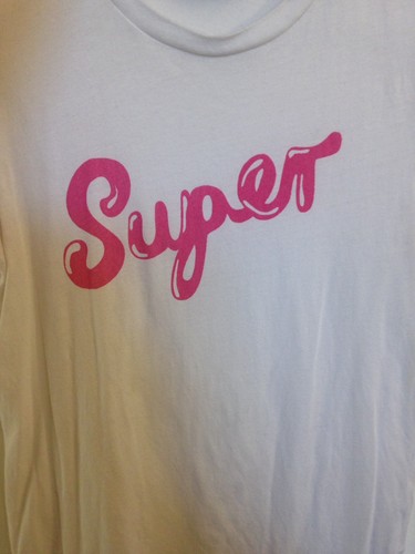 Cute And Rare Pink Oaf shirt Small Lazy Shirt 'super' Size T White Tee zwnqg0v