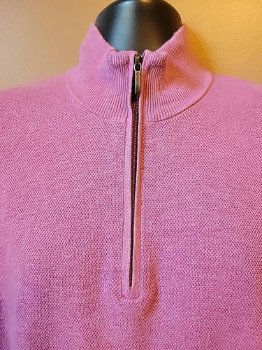 Brooks Brothers Mens Orchid Purple 1/2 Zip Mock Neck Sweater Cashmere/Cotton | M - Picture 2 of 12