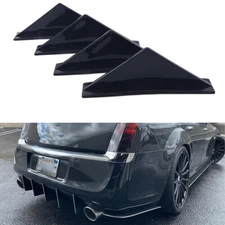 Car Rear Bumper Diffuser Shark Fin Curved Spoiler Lip Wing Splitter For Nissan