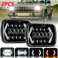 2pcs For Jeep Cherokee Xj 1984-2001 Wrangler Yj 1986-1995 5x7 7x6 Led Headlight