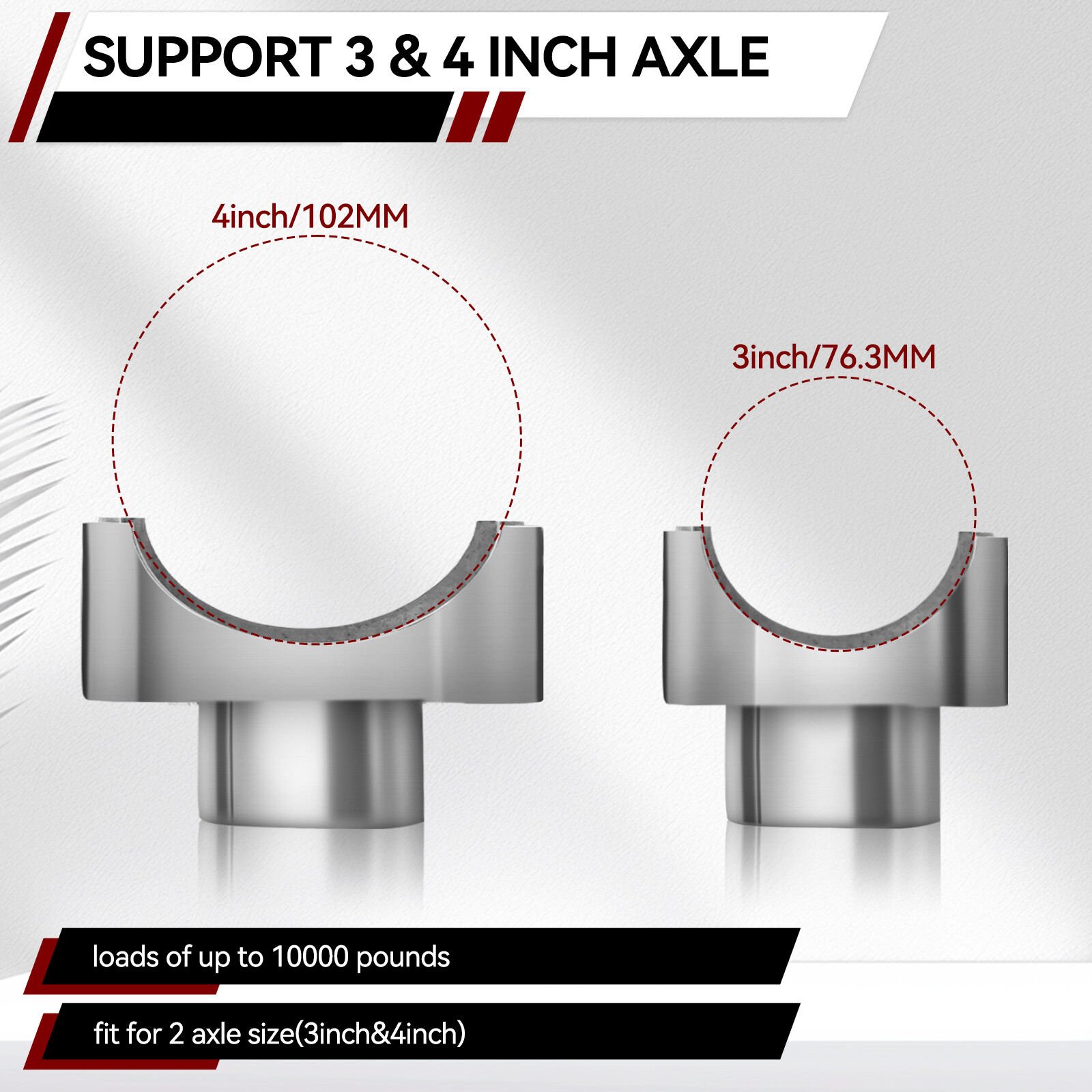 Bottle Jack Axle Adapter 3-20 Ton Lift Cradle 4inch 3inch Axle Steel Floor Base