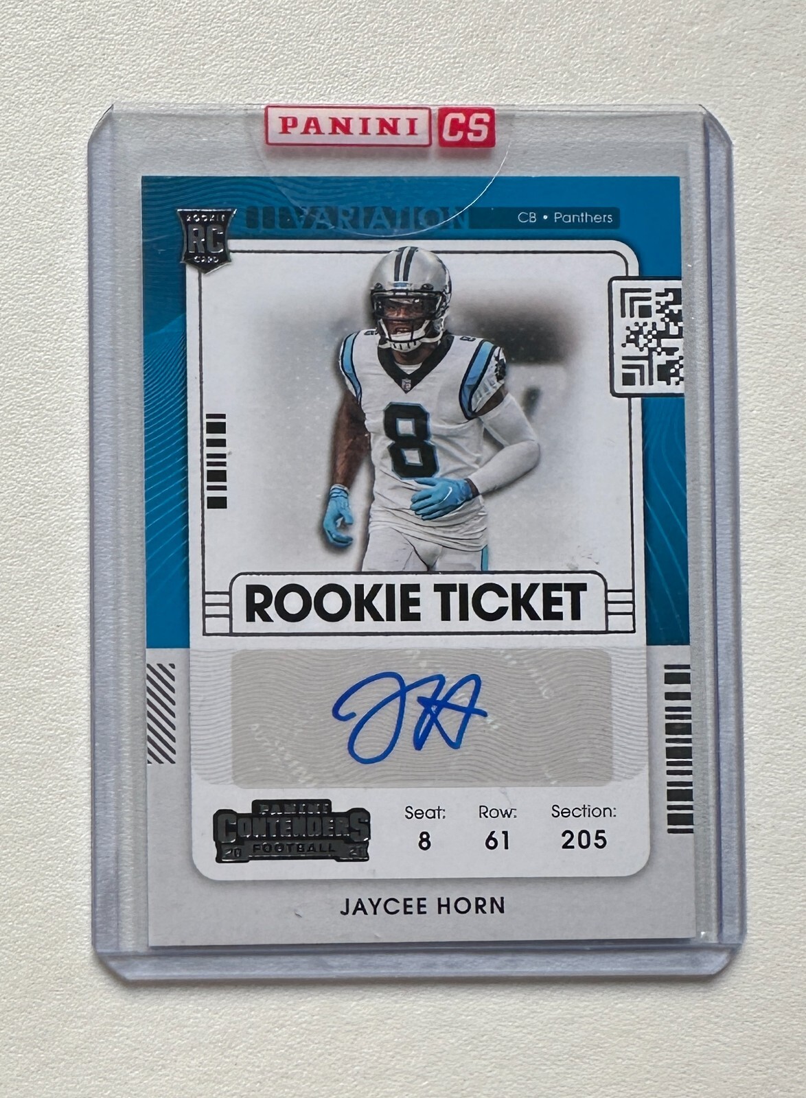 2021 Panini Contenders Rookie Ticket Variation #144 Jaycee Horn RC auto #X3842