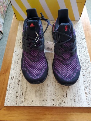ultra boost core black active purple shock red