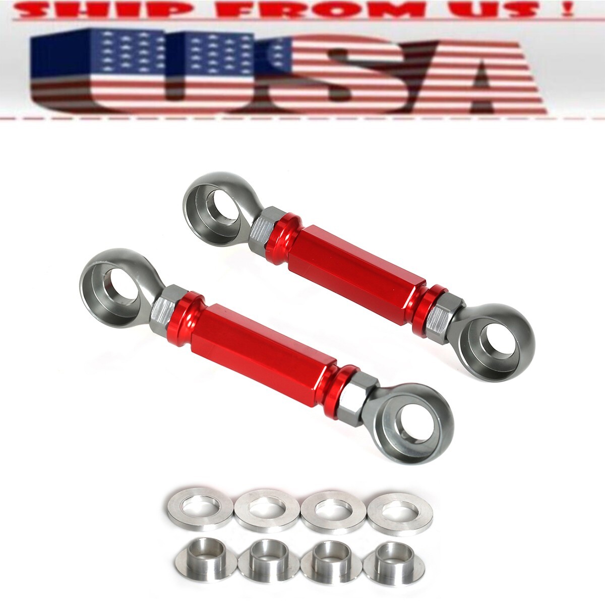 US RED ADJUSTABLE LOWERING LINK FOR KAWASAKI ZR-7 ZR7S ZZR600 ZX
