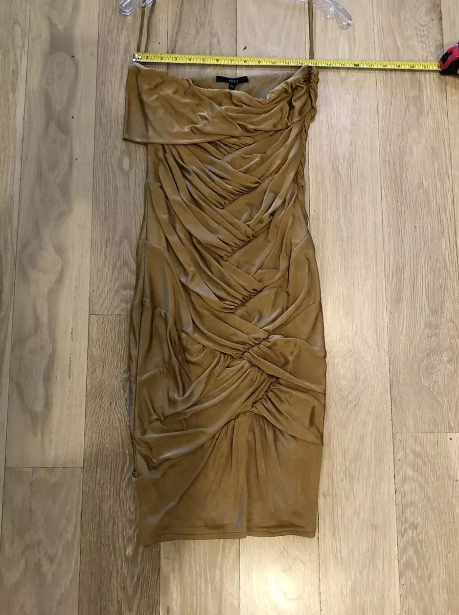 Robe ruchée sans bretelles or Gucci IT 44 