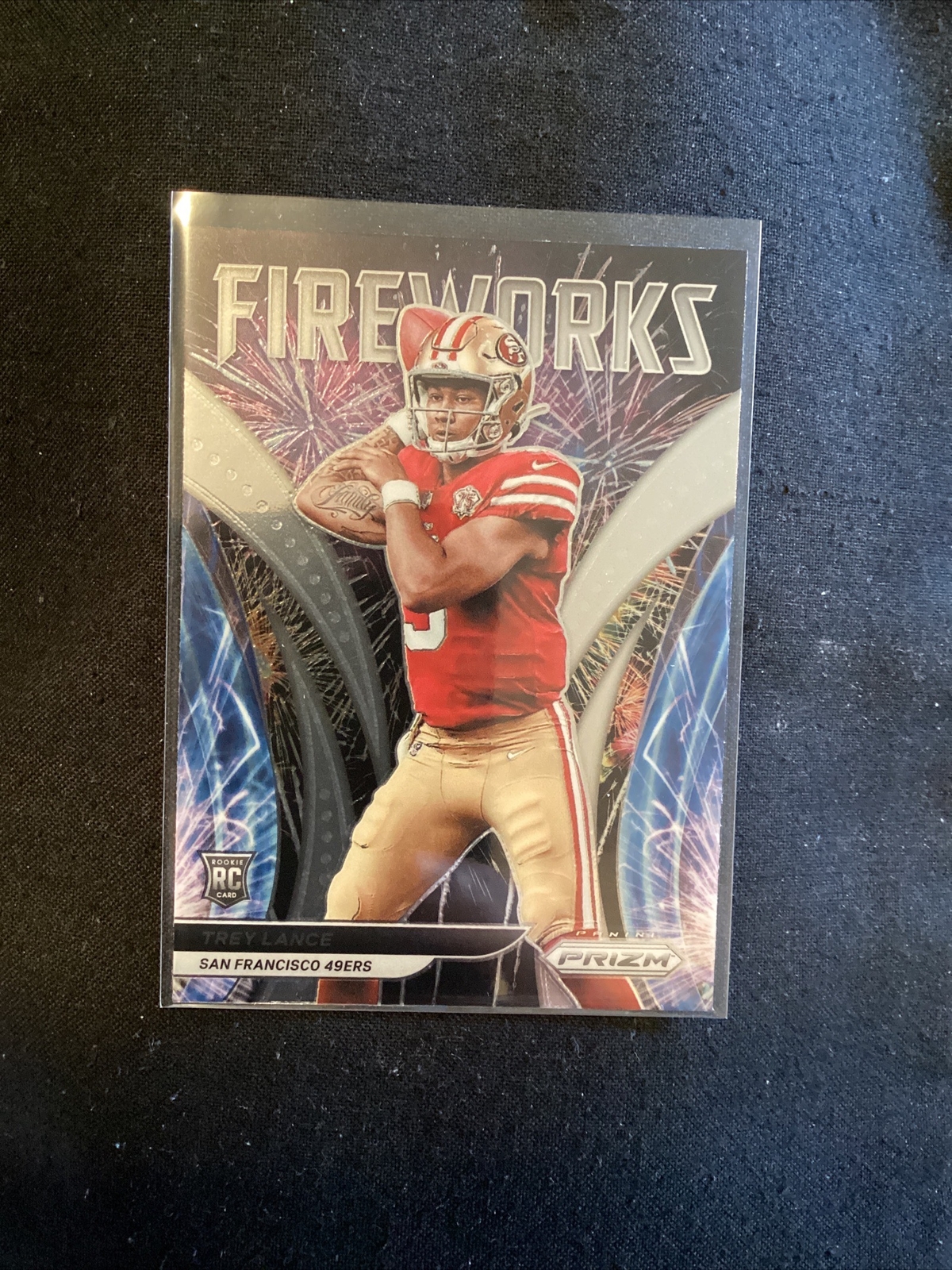 Trey Lance Rookie RC Fireworks Insert 2021 Panini Prizm #F-23.      JT15