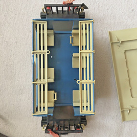 Playmobil 4100 Passenger Car / Blue Railway Wagon with Sticker ✔️ Excellent👍