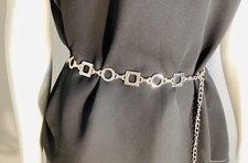 Metal Waste Band-Belt-Adjustable-Silver-Fashion-Jewelry-Dresses Jeans
