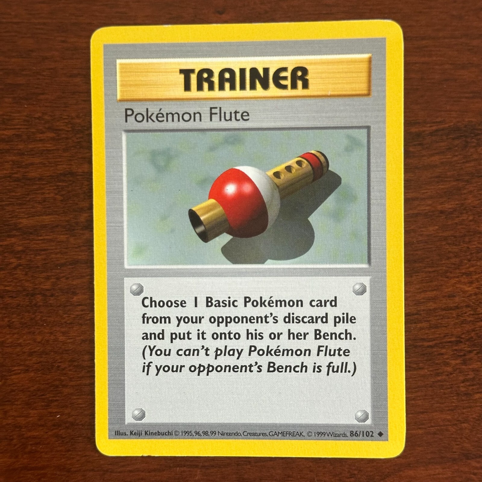 Shadowless Pokemon Flute 86/102 Uncommon Base Set Pokemon Card