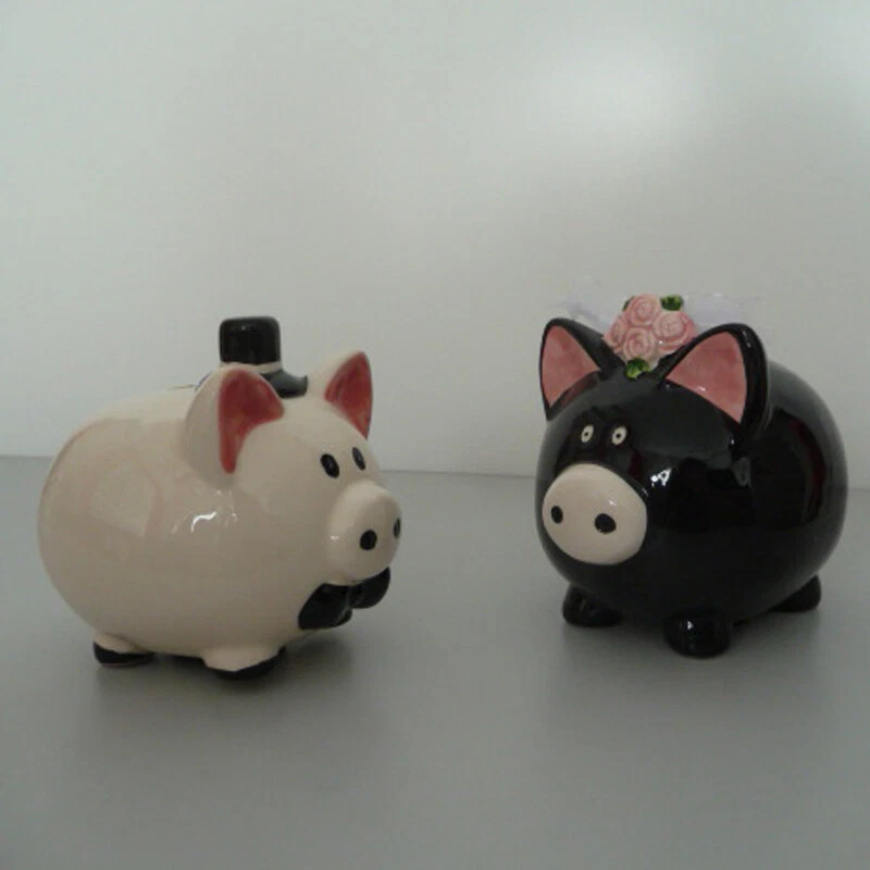Sparschwein Wutz Spardose Schwein Flitterwochen Hochzeit Braut Bräutigam - Bild 3 von 4