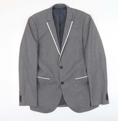 NEXT Herren Anzugjacke grau Polyestermischung Größe S Reg