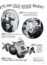 1944 OLD GOLD Genuine Vintage Print Ad Cigarettes Tobacco Smoking